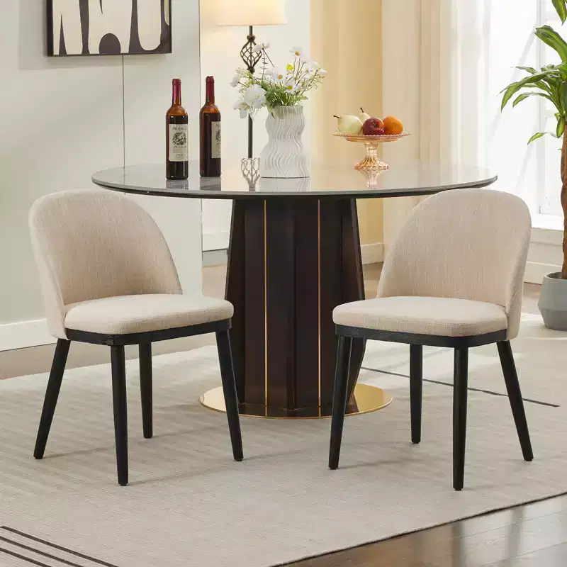 Comfortable Dining Chairs Set of 2, Thick Cushions, Dining Room Chair, Wood Legs, for Dining Room, Kitchen, Restaurant