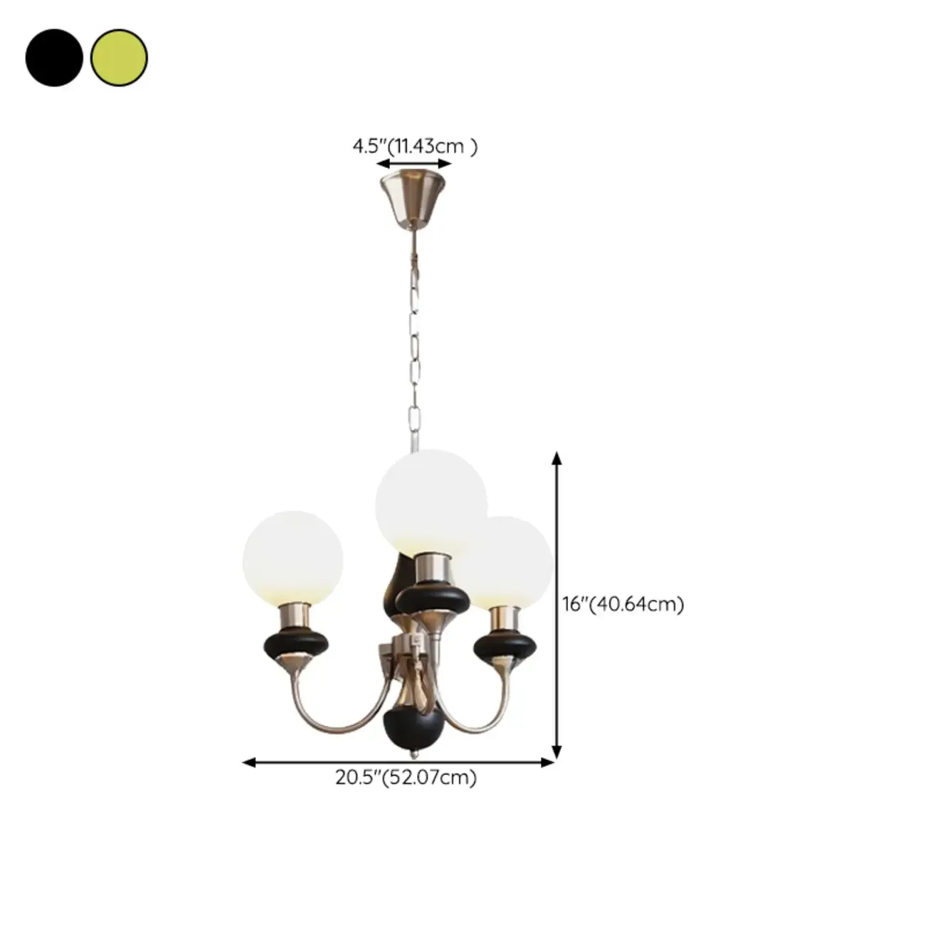 Adjustable Modern Green Globe Chandelier