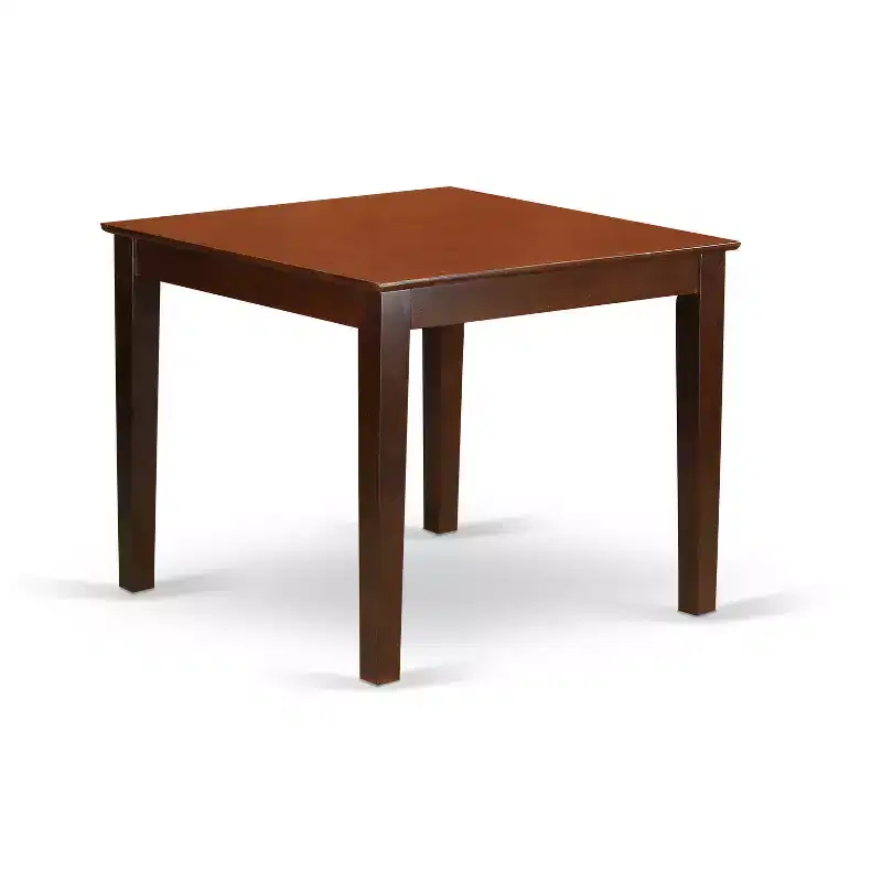 HomeStock Belmont 5Pc Square 36 Dining Table And 4 Wood Seat Dining Chairs, Mahogany