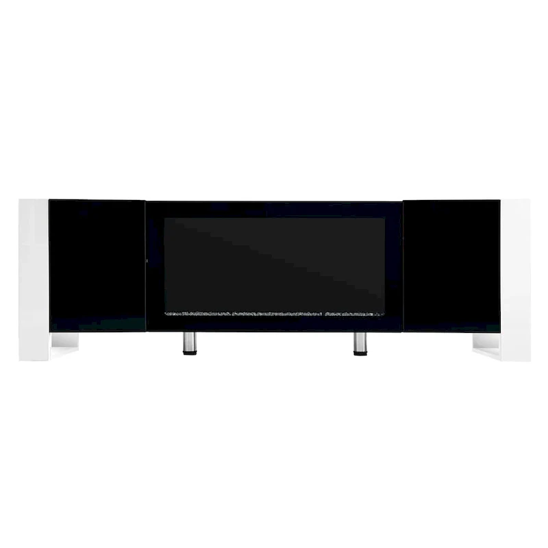 Modern TV Stand with 34.2 Non-heating Electric Fireplace and Cabinets