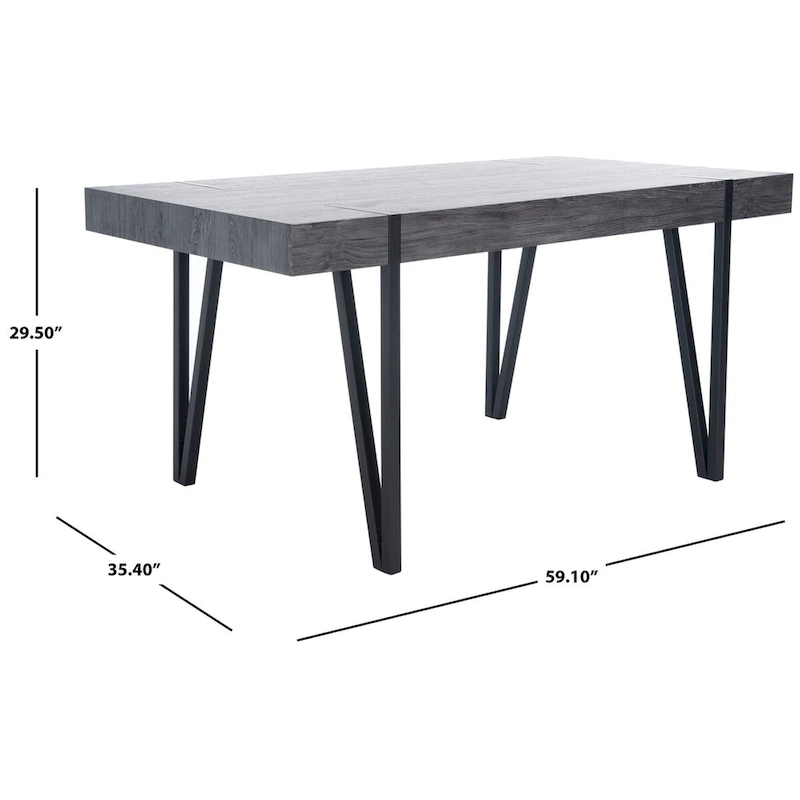 SAFAVIEH Asal Mid-Century Industrial Rustic Dining Room Table - 59.1 W x 35.4 L x 29.5 H - 59Wx35Dx30H
