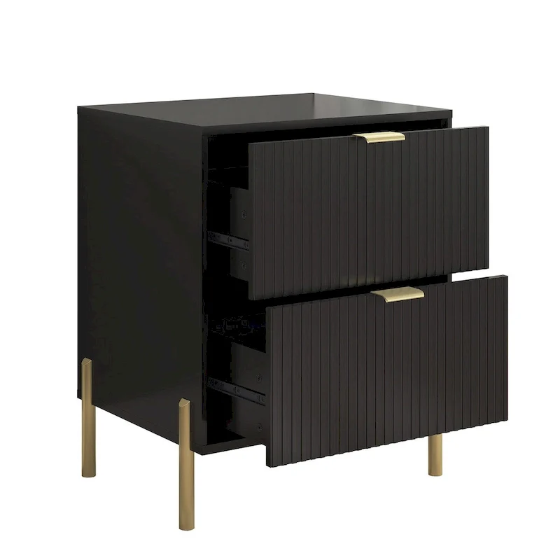 Modern 2-Drawer Nightstand Bedside Table End Table Furniture