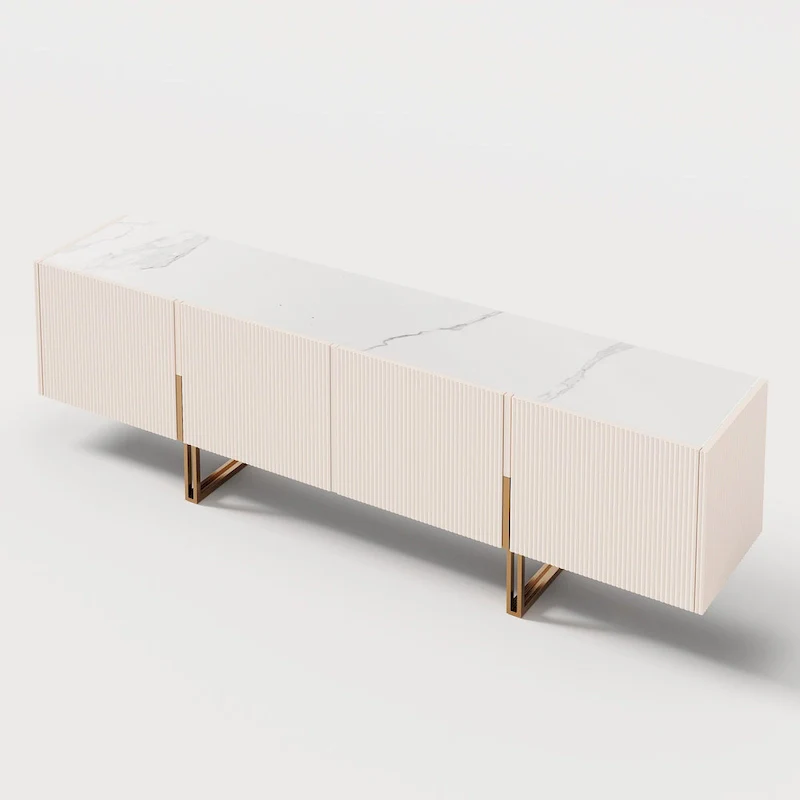 78.7  TV Stand, Entertainment Center with Faux Marble Top