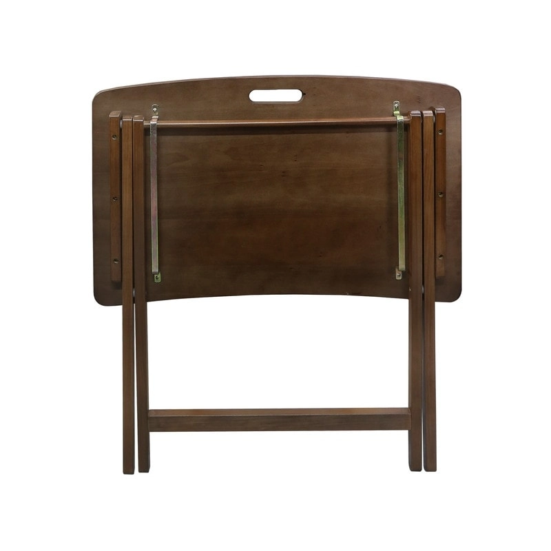 Copper Grove Goosefoot Folding TV Tray Table with Solid Hardwood