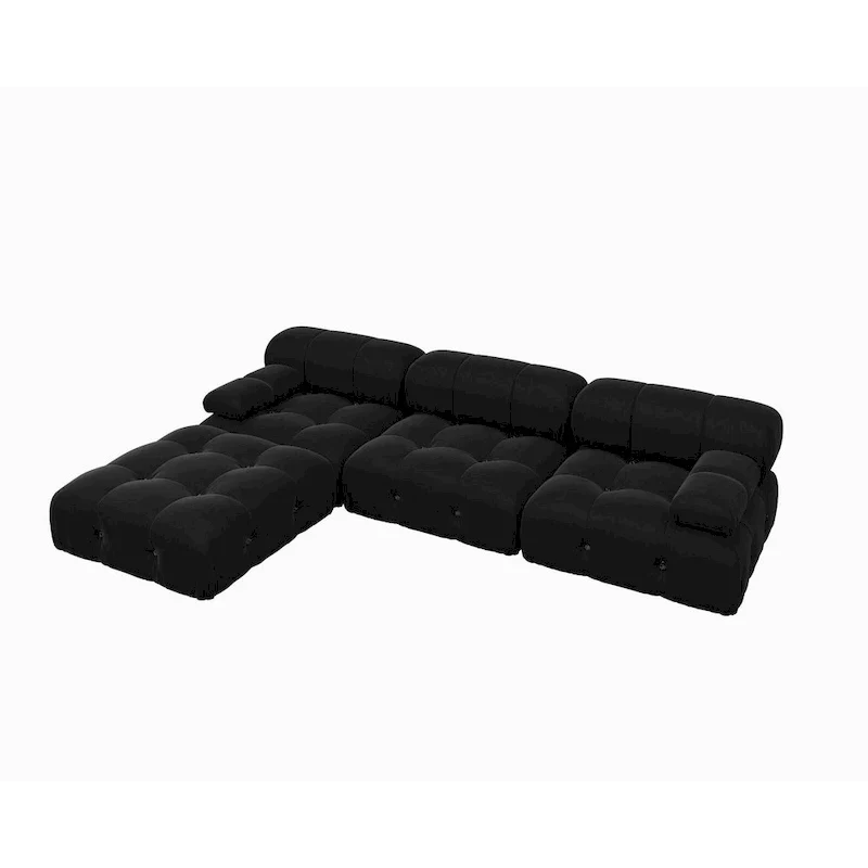 Black Velvet Free Combination Modular Sectional Sofa