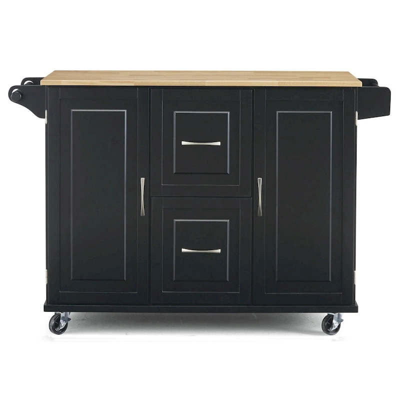 Homestyles Dolly Madison Black Wood Kitchen Cart - N/A