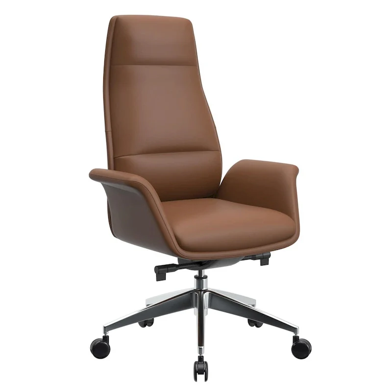 Summit High-Back Leather Office Chair with Swivel and Tilt