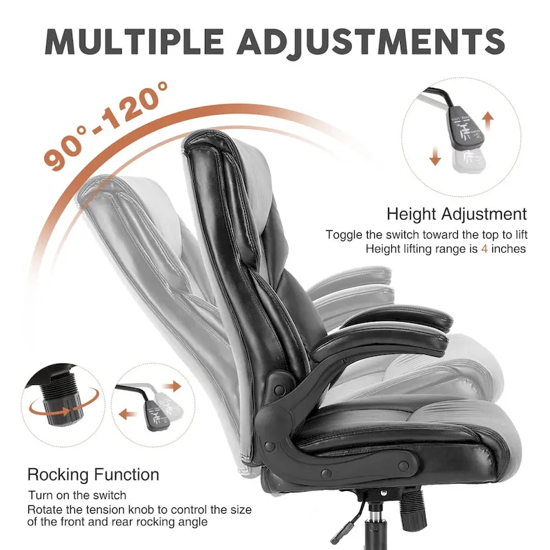 Flip-Up Armrest Adjustable Ergonomic Home Office chair