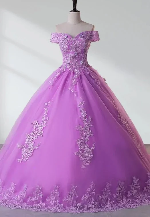 Royal Blue Lace Off the Shoulder Quinceanera Dresses with Flowers
