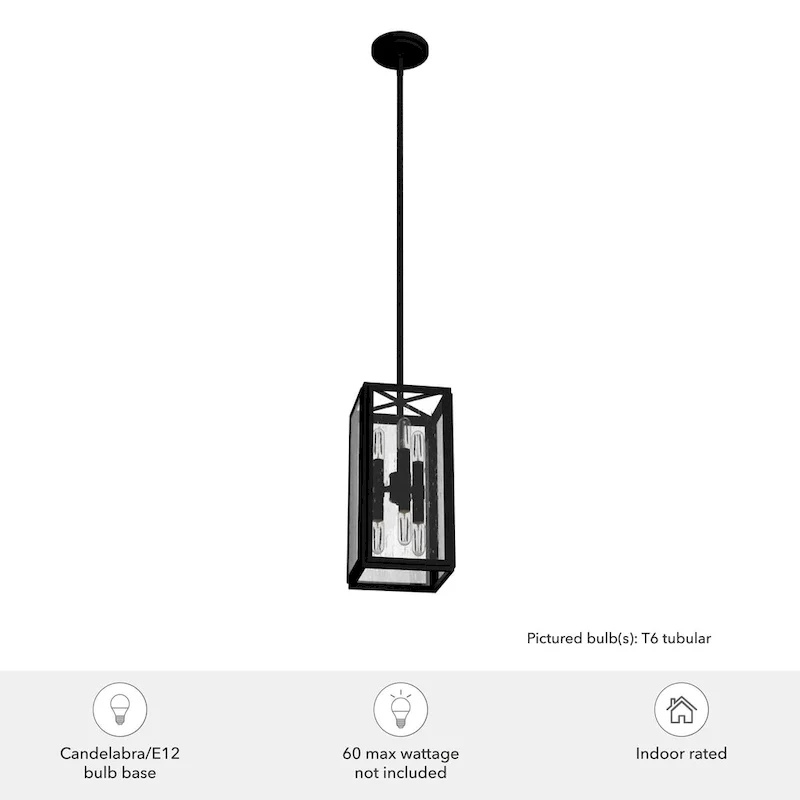 Hunter Felippe 6-Light Pendant w/Clear Seeded Glass, Modern Farmhouse, Industrial - Island, Dining, Entry, Bedroom, Hallway