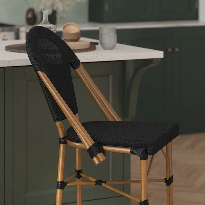 2PK Stacking Bistro Chair with Metal Frame & PE Seat