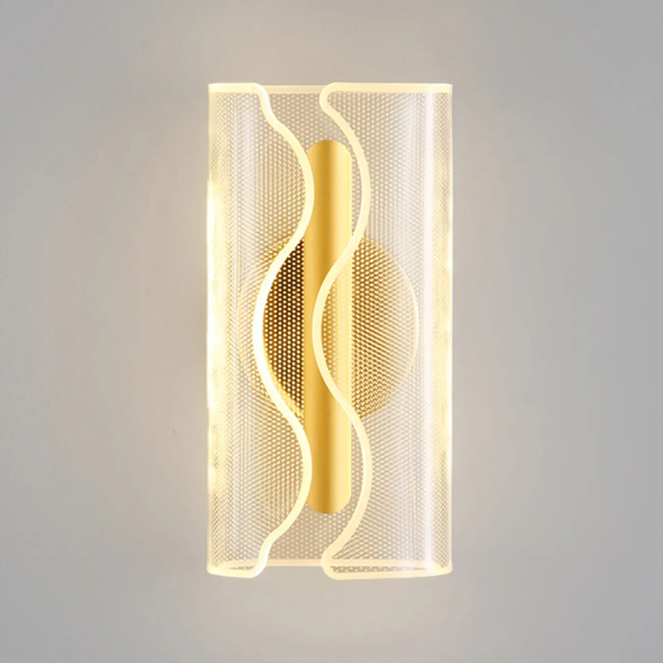Modern Clear Acrylic Gold Ambient Wall Sconce