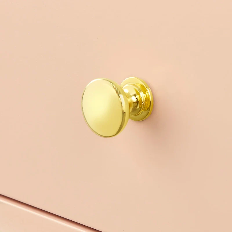 Mid-Century One Drawer Side Table - Antique White/Blush Pink/Walnut