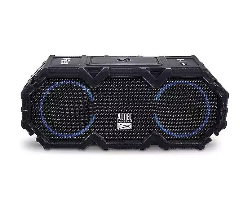 Altec Lansing LifeJacket Jolt Waterproof Bluetooth Portable Speaker with Qi Wireless Charging and Lights