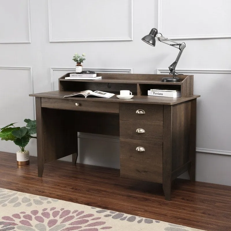 Lokatse Home 53 Wide Home Office Writing Desk With Hutch
