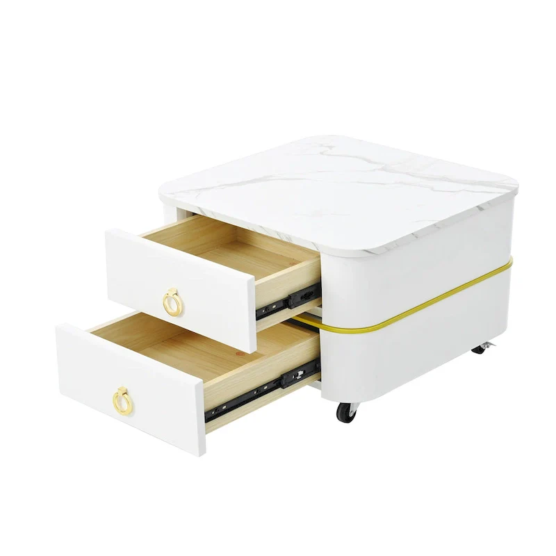 Nesting Coffee Table Set with Wheels, Set of 2