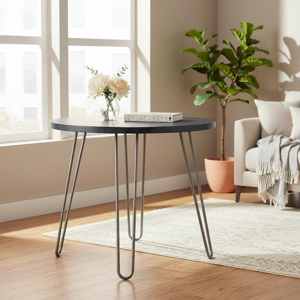Lozka Wood Top Grey / White Wash Dining Table - 39.4 x 35.4 x 29.9 - 39Wx35Dx30H