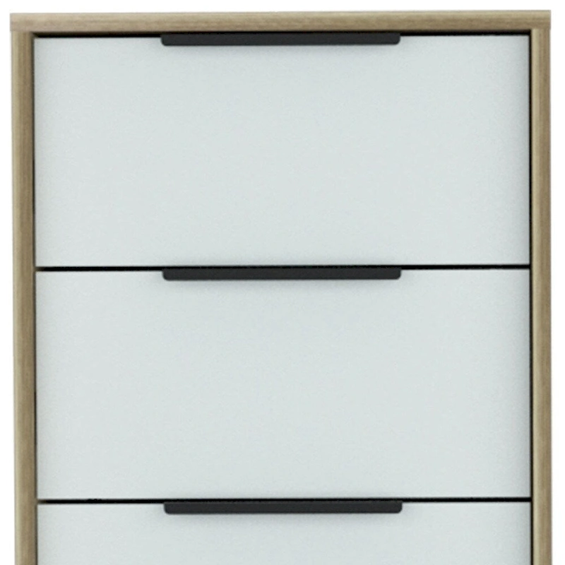 Wood Modern 5 Drawer Dresser Chest with Metal Glides and Handles