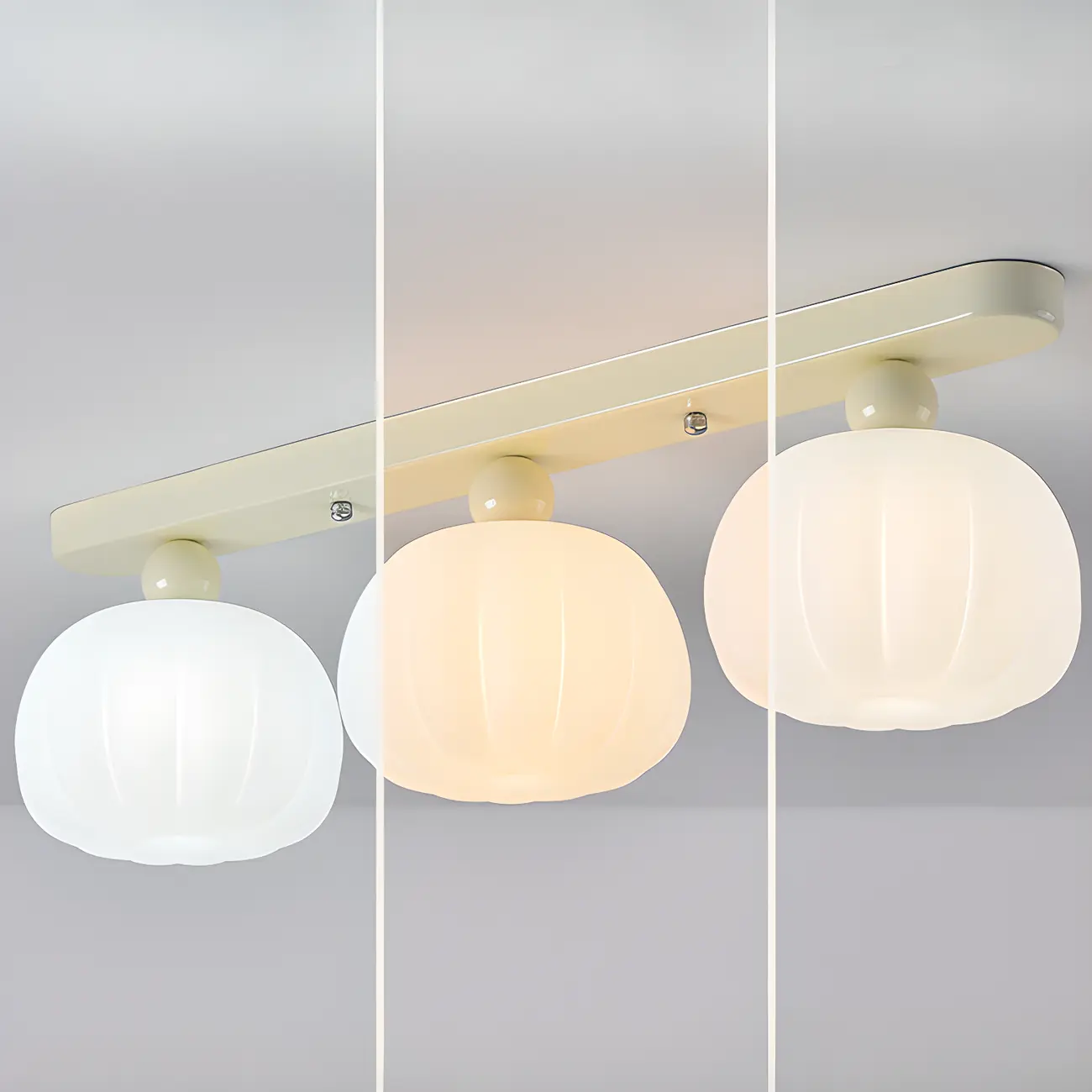 Stylish Pumpkin Semi Flush Ceiling Light with Resin Shade