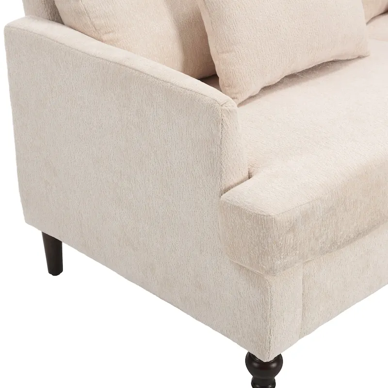 Modern Chenille Fabric Loveseat - 62.68 x 68.90 x 31.89