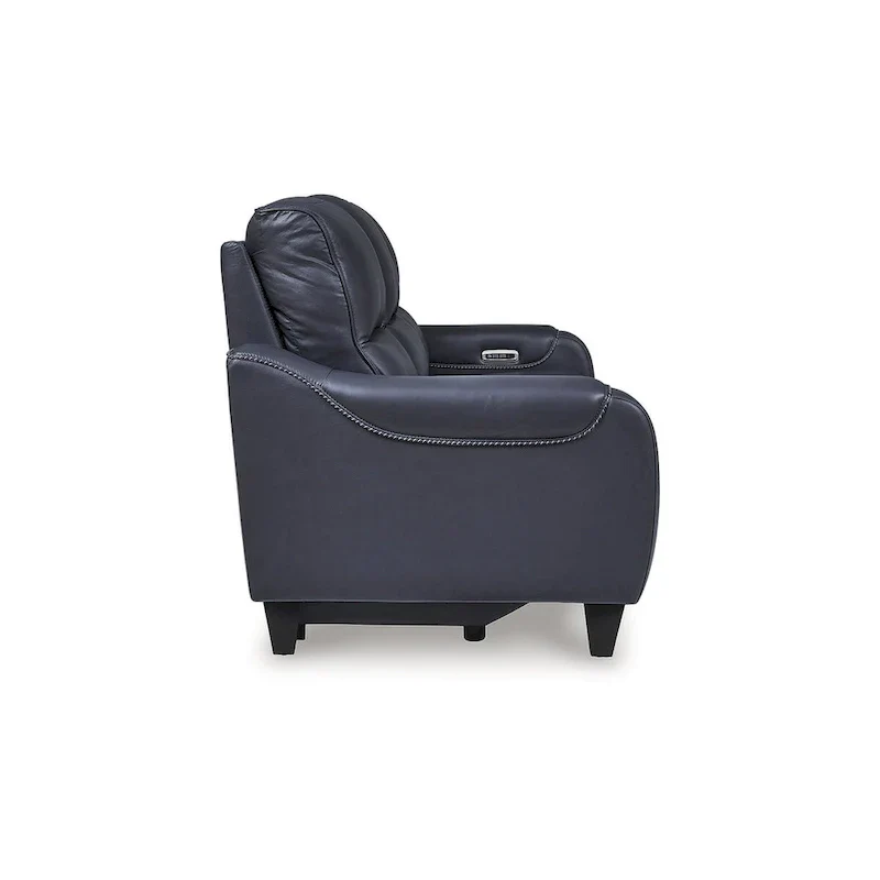 Leather Power Reclining Sofa with Adjustable Headrests and USB Charging