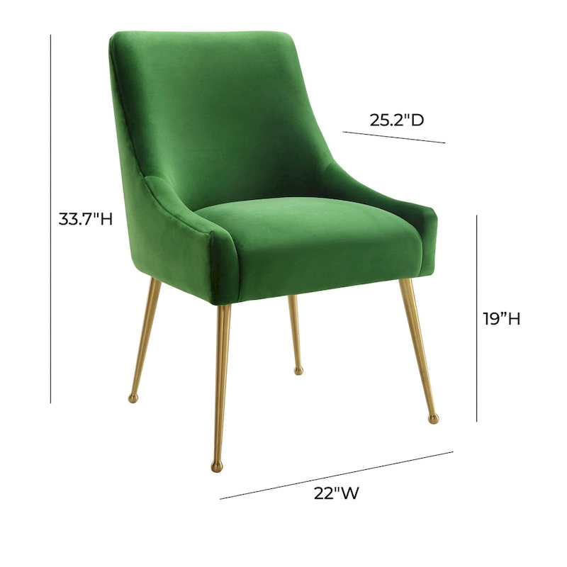 Beatrix Green Velvet Side Chair