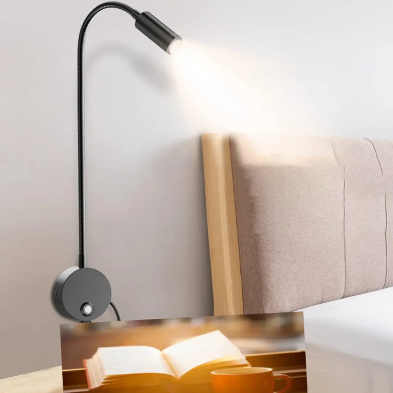 Third Gear Dimming Metal Hose Swing Arm Wall Light