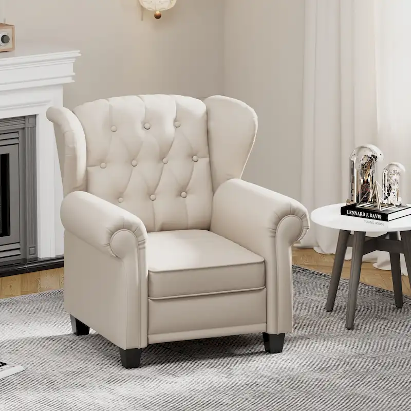 Modern Tufted Push Back Armchair