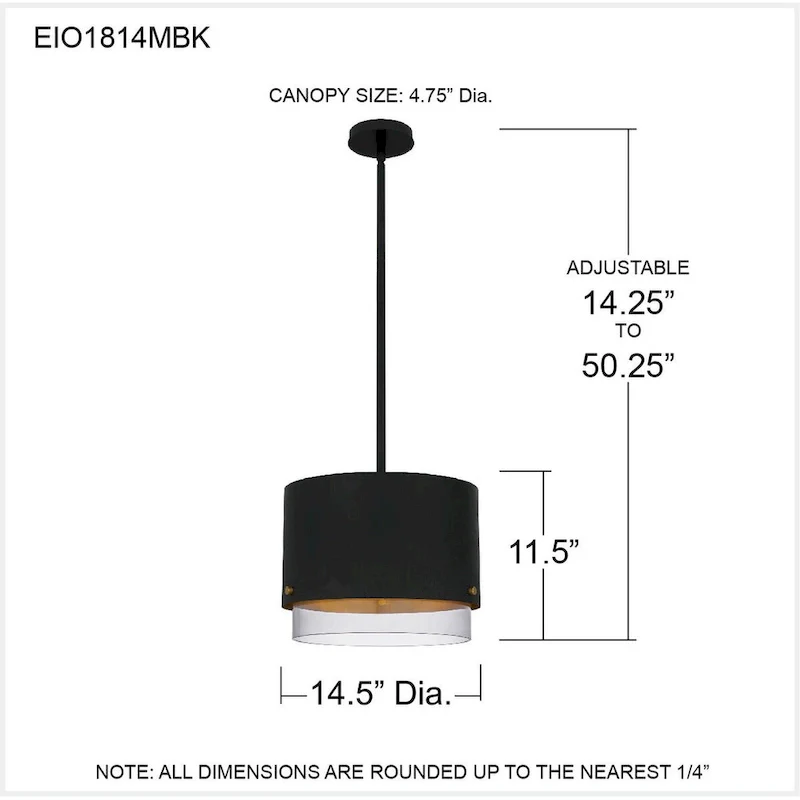 Elio 3-Light Matte Black Pendant Light