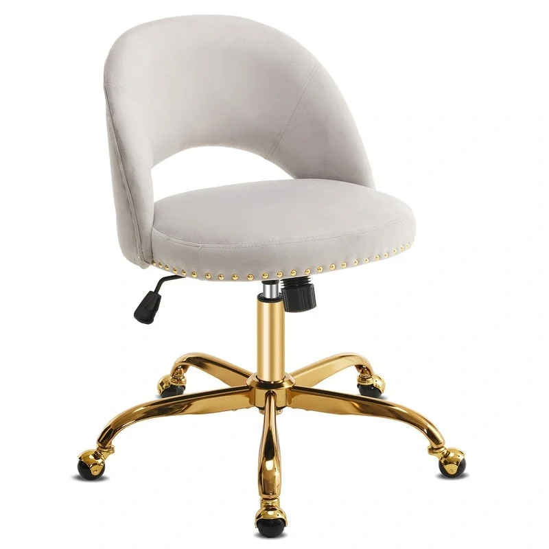 Office Chair Velvet Desk Chair Swivel Armchair Cute Modern Fabric Home Office Desk Chairs with Wheels