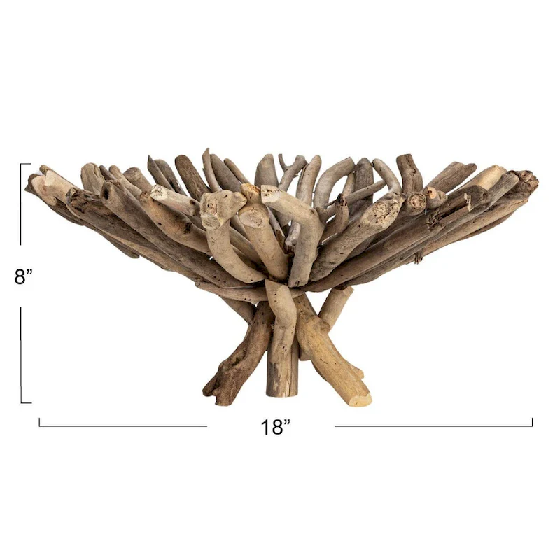 Handmade Driftwood Footed Tray - 18.0 L x 8.0 W x 18.0 H