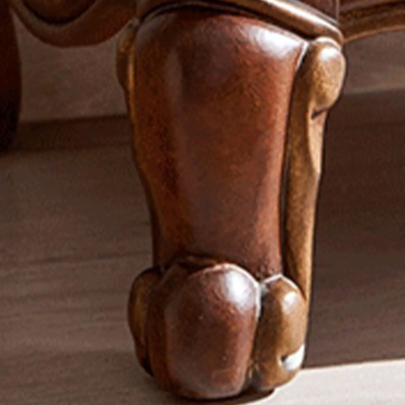 Traditional Tall Wood Blue Glass Shelf Display Cabinet