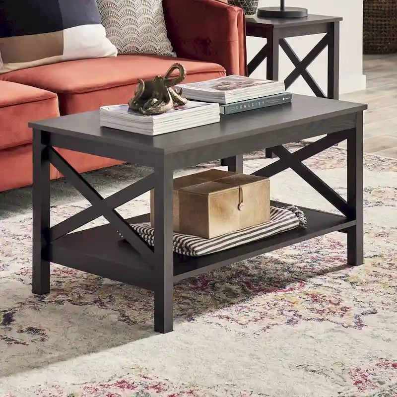 Two-tier Coffee Table with Shelf