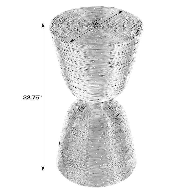 Wire-Wrapped Drum End Table