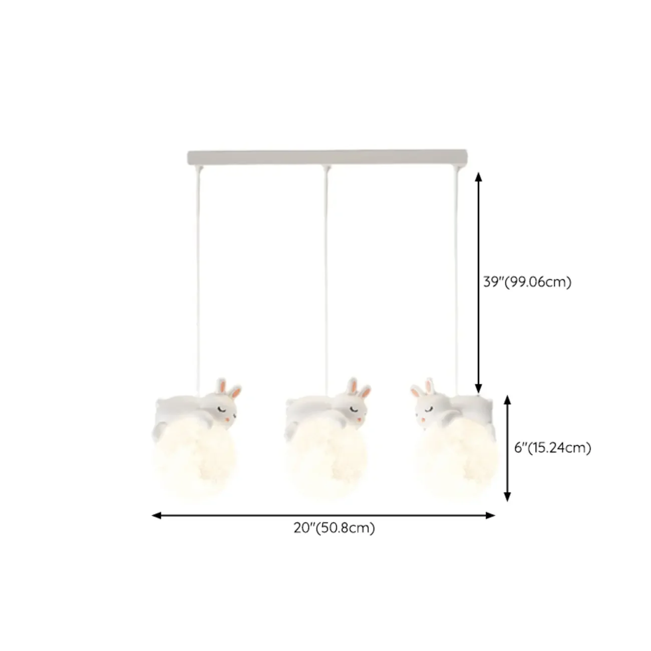 Kids Cute Bear-Moon LED Island Pendant Light