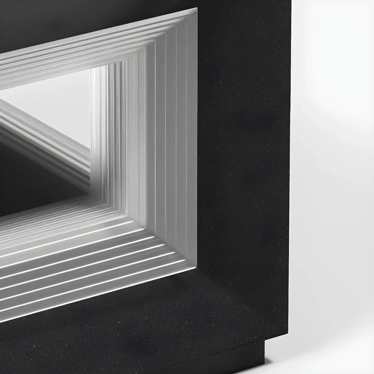 Black Metal Clear Glass Ambient Cubic Post Cap Light