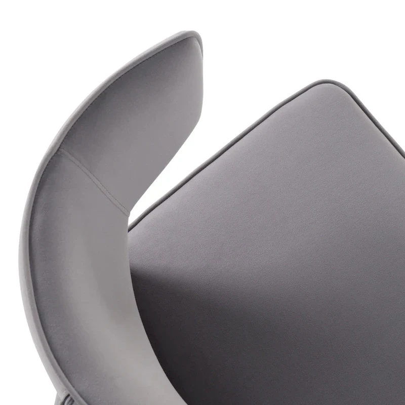 Modrest Lucero Modern Grey Velvet Arm Dining Chair