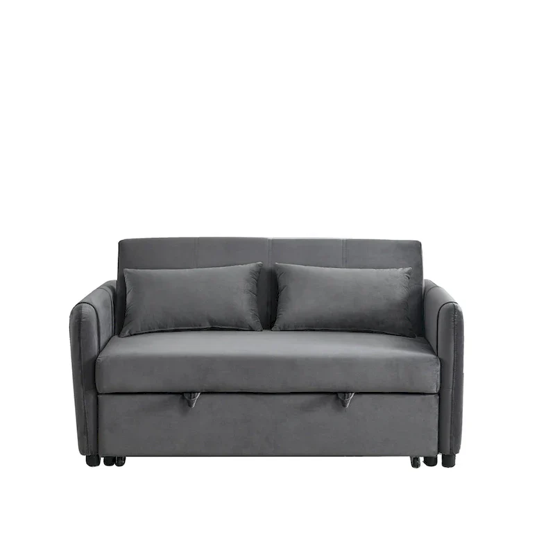 3-in-1 Versatile Velvet Double Sofa with Pullout Bed