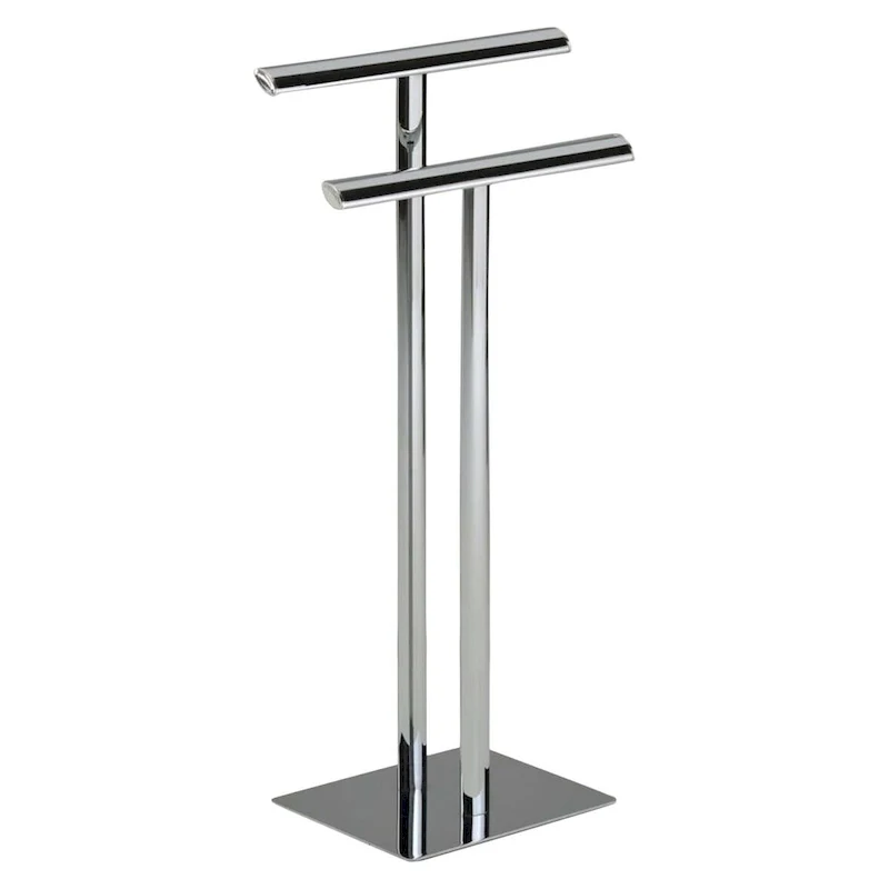Metal Modern Free-Standing Towel Rack Stand, Chrome