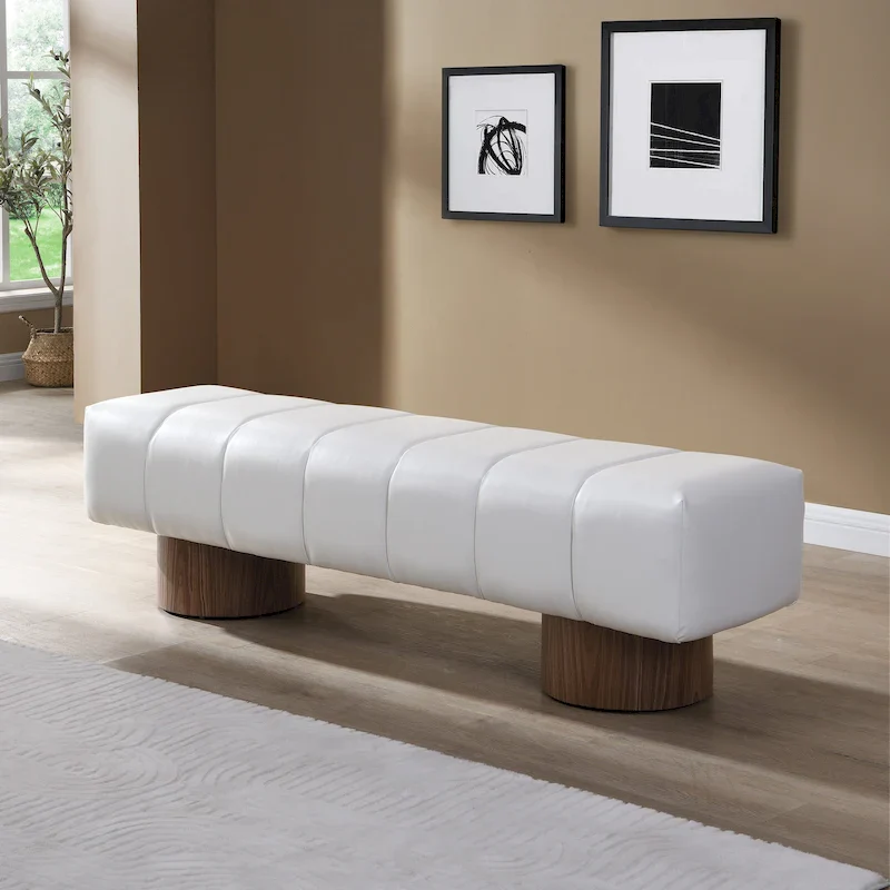 Christopher Knight Home - Daniel Upholstered Dining Bench, No-Assembly Entryway & Bedroom Ottoman with Sturdy Wood Legs