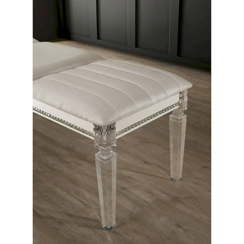 Xian Glam Clear Faux Leather Padded Bedroom Bench by Furniture of America
