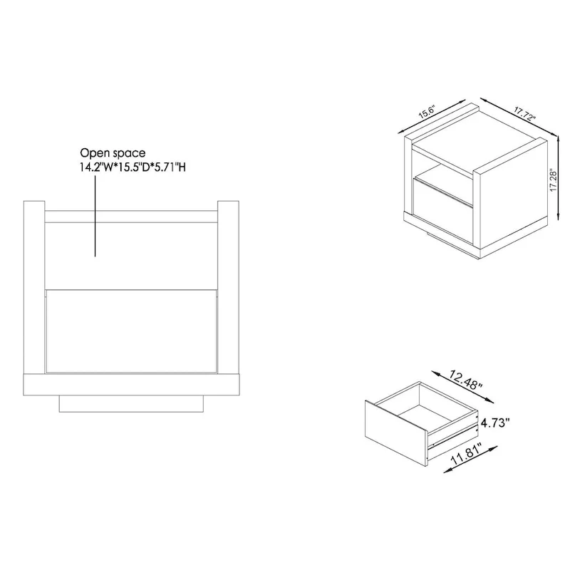 Kendelle Industrial 18-inch 1-Shelf Side Table by Furniture of America