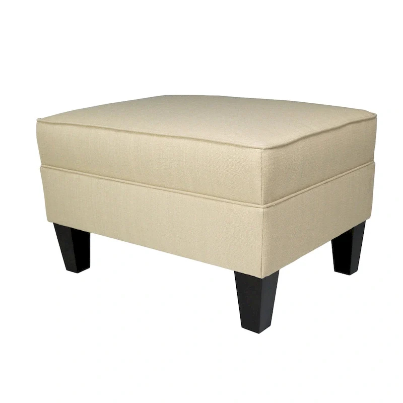 Fabric Storage Ottoman, Rectangular, 1-Seat, Beige / Blue / Grey / Dark Grey