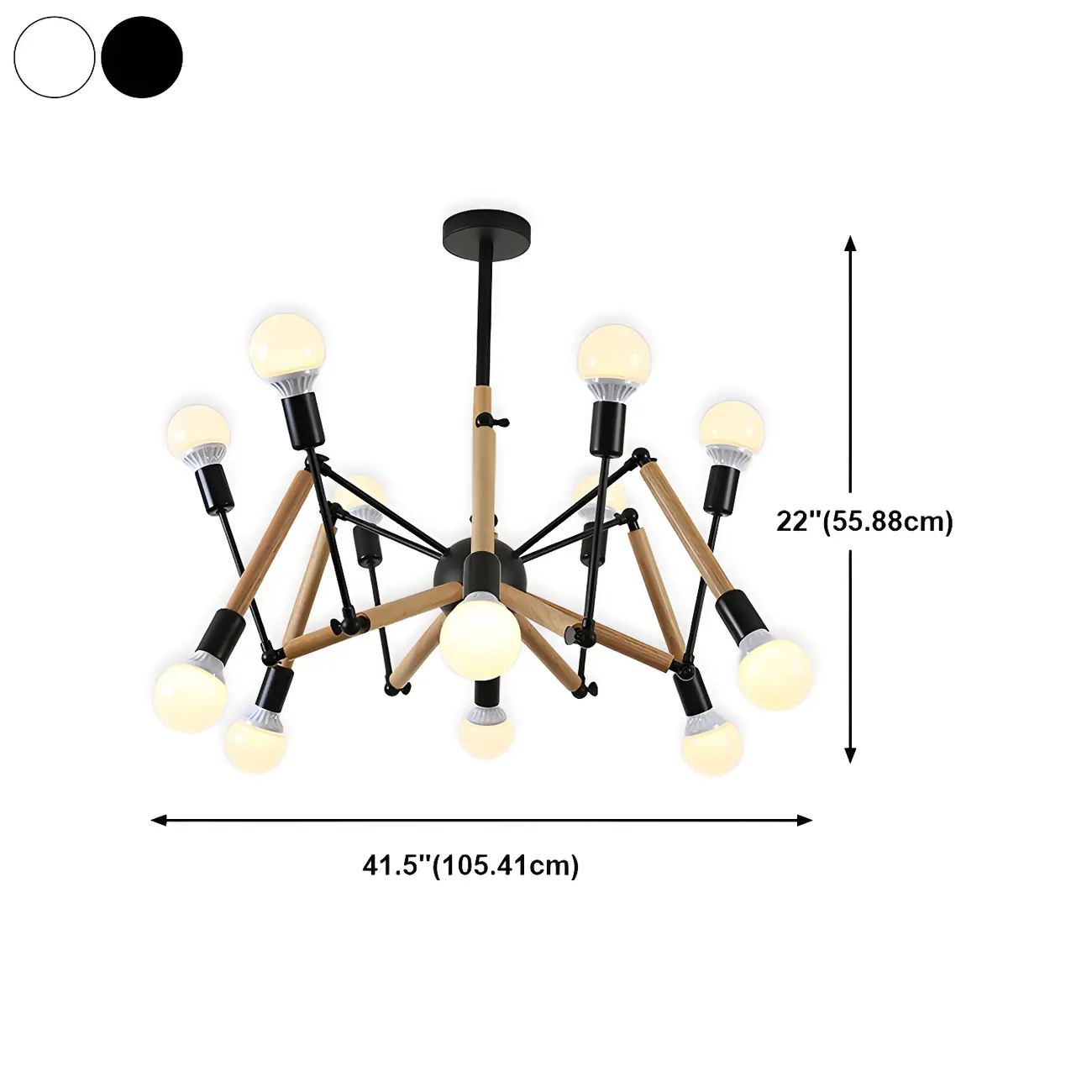 Modern Multi-Light Metal Adjustable Downrod Sputnik Chandelier