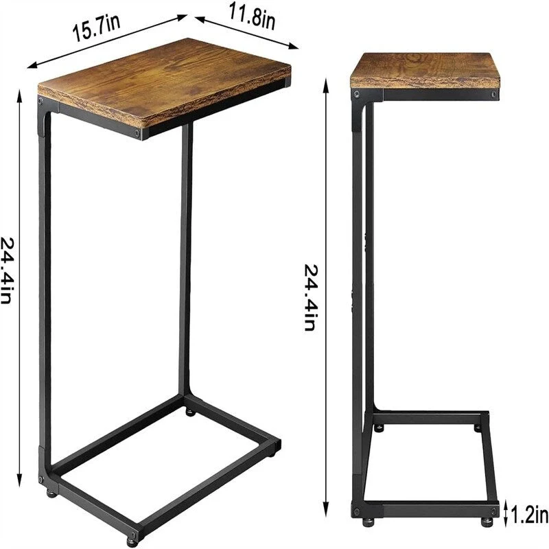 C-Shaped End Table - 11.8 D x 15.7 W x 24.4 H
