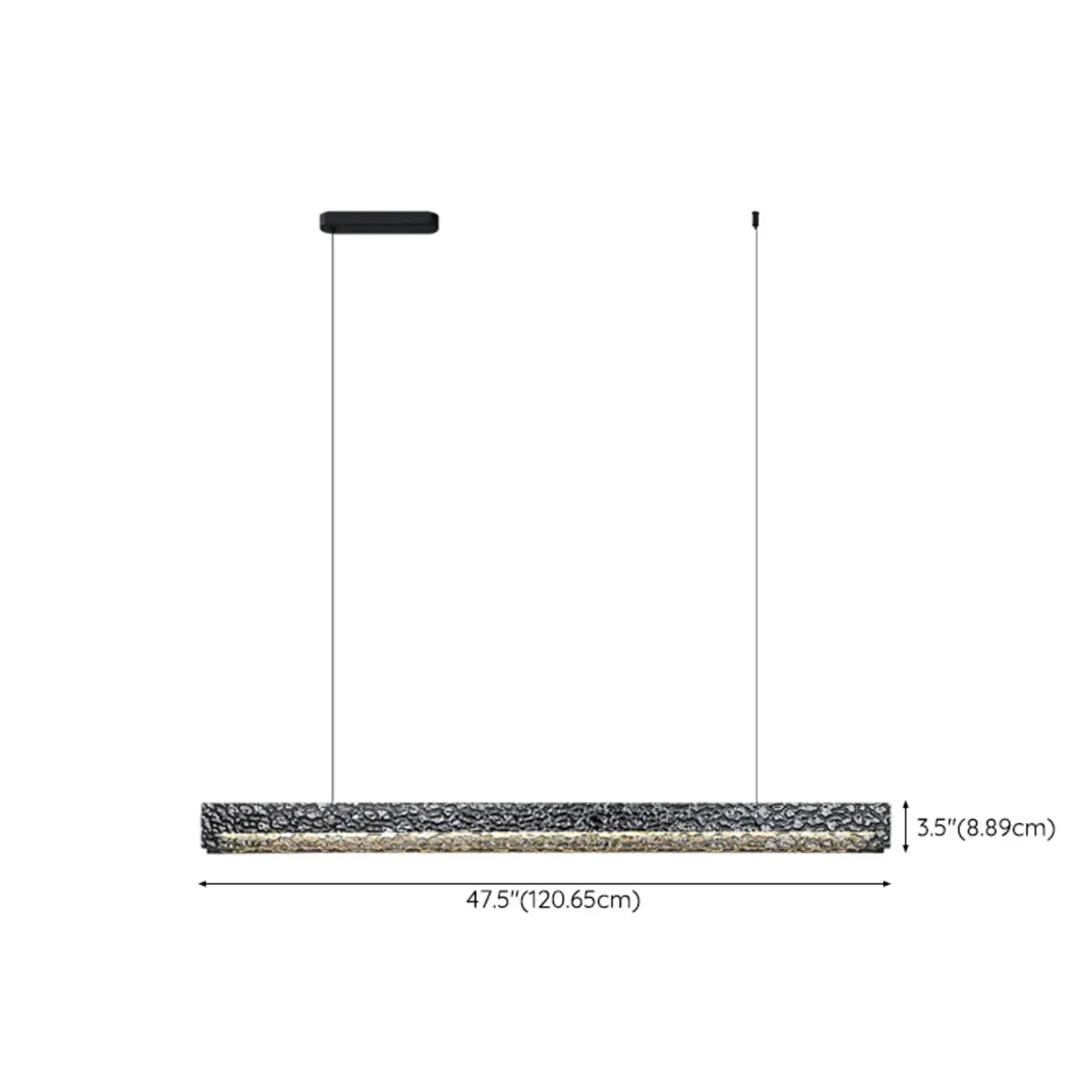 Black Rectangular Dimmable LED Kitchen Island Pendant Light
