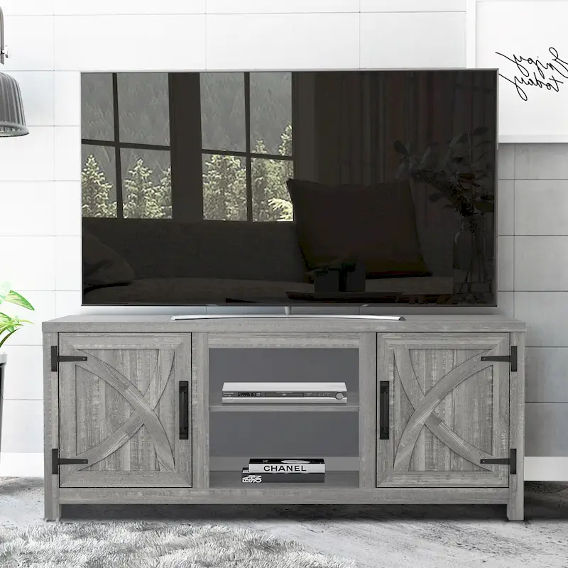 Rustic 68-inch Multifunctional Storage TV Console