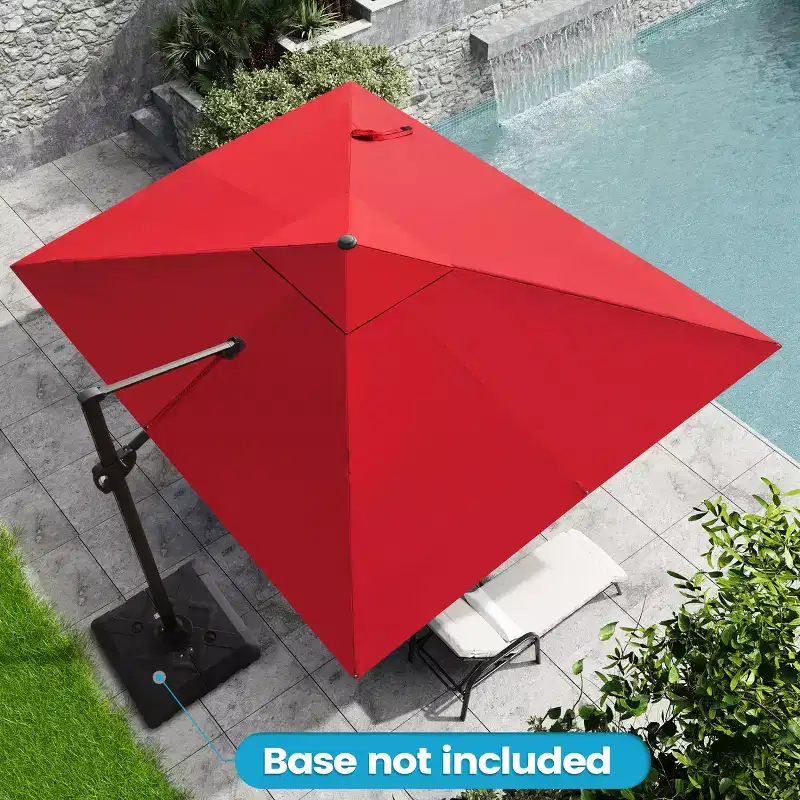 Crestlive Products 9x11FT Cantilever Patio Offset Umbrella 1-Tier Top No Base