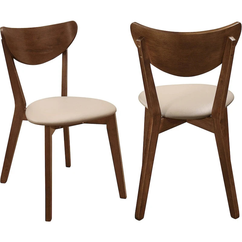 Retro Mid-century Design Chestnut Dining Chairs (Set of 2)