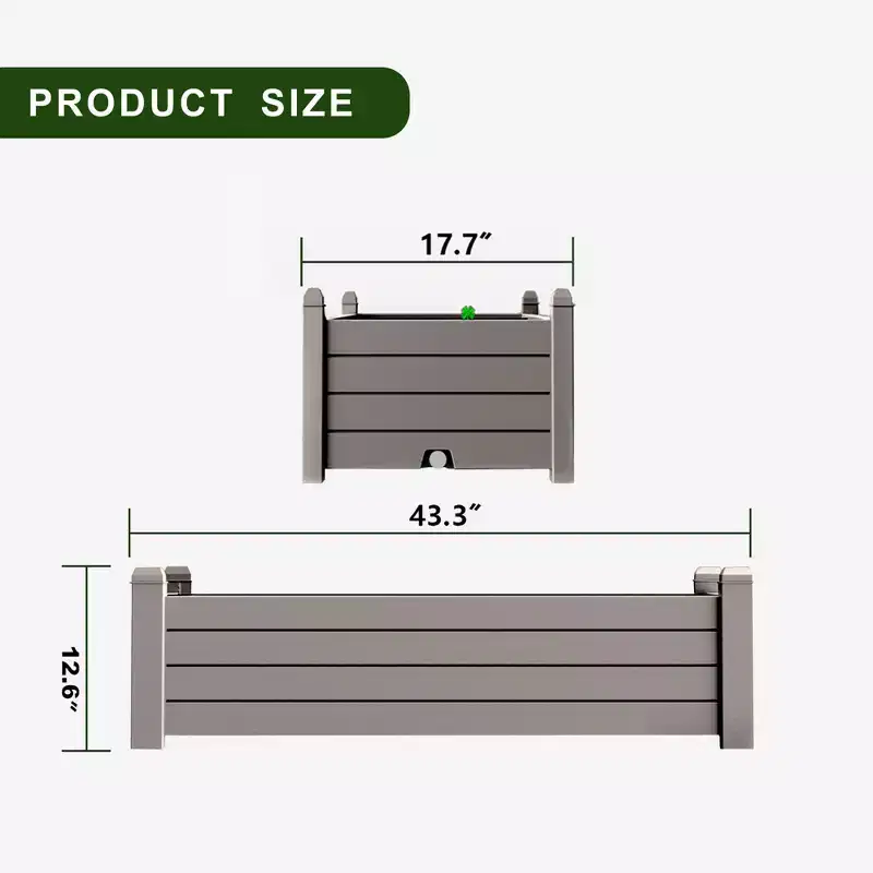 Rectangular Potted Garden Bed Planting Box With A Capacity Of 78L/21Gal/2.75 Cubic Feet